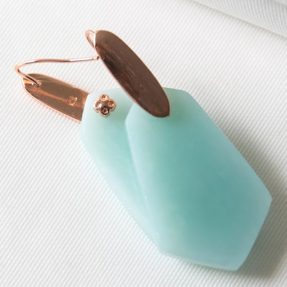 Kendra Scott "Camila" Rose & Teal Quartz Earrings - Picture 3 of 4